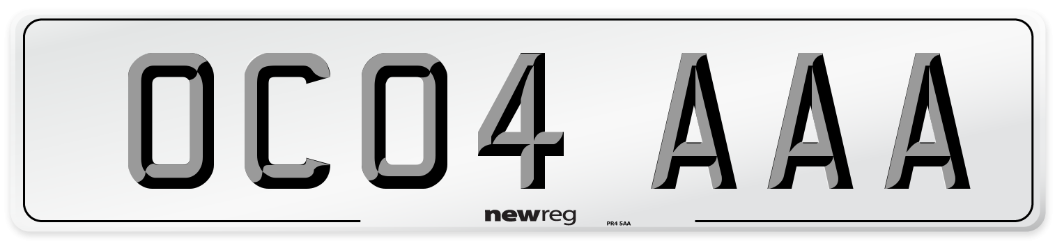 OC04 AAA Number Plate from New Reg
